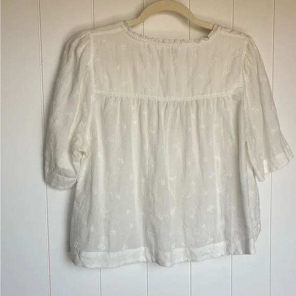 Wilfred Front Tie Blouse - Nomad Tie Front Top Size Women’s Medium Ramie - Picture 3 of 10